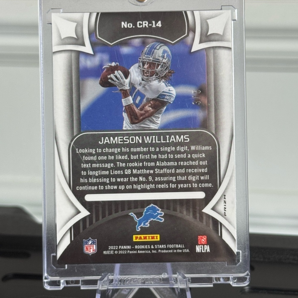 2022 Jameson Williams Crusade Rookie #3/5 Panini Rookies & Stars Detroit SSP - Picture 3 of 3